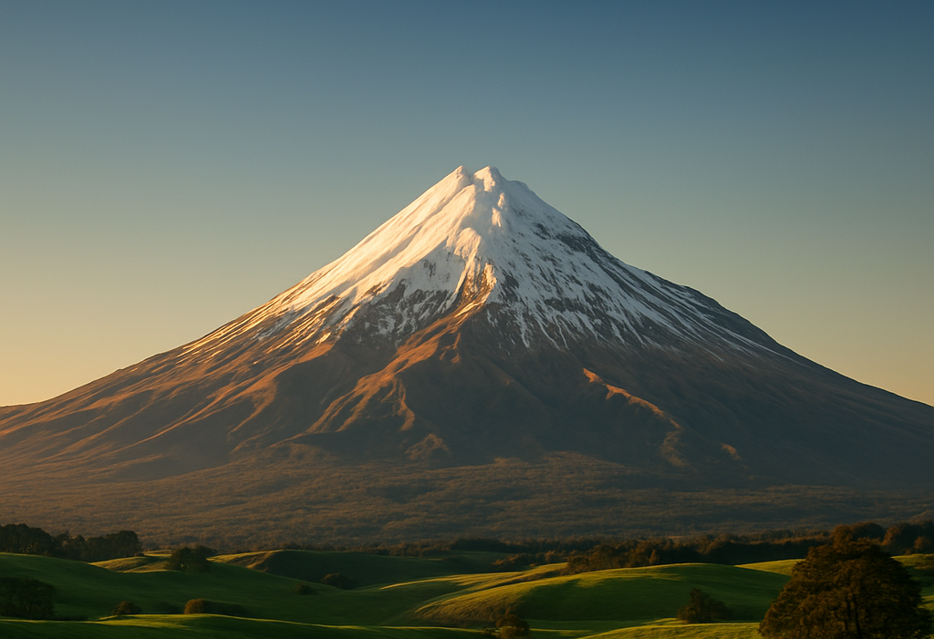 Mount Taranaki at golden hour